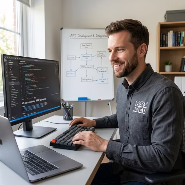 Developer working on code