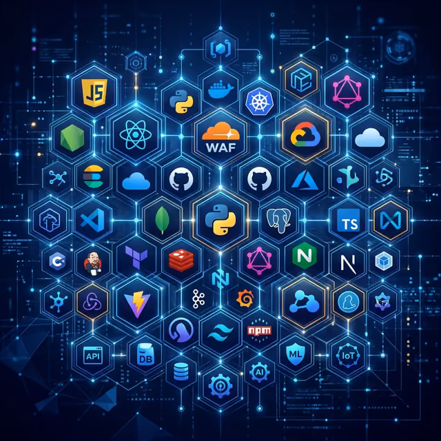 Software development workspace with code editor and modern tools