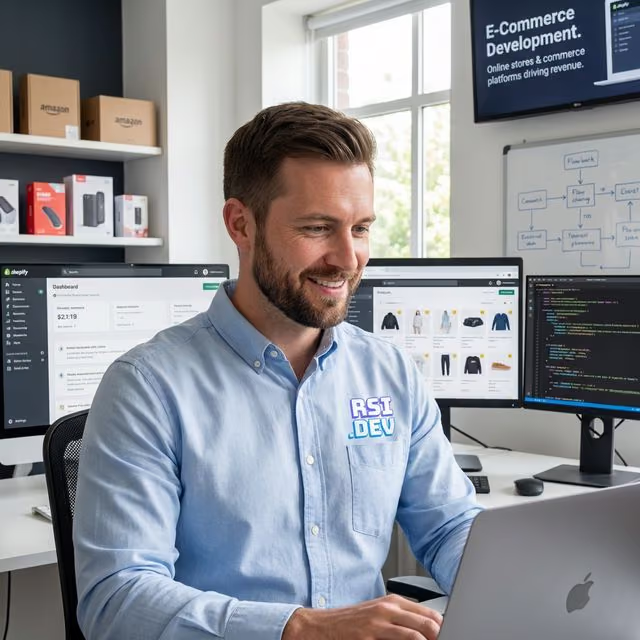 Developer working on code