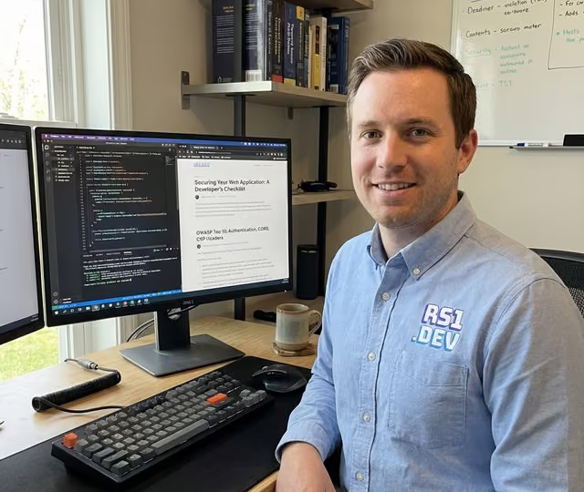 Software development workspace with code editor and modern tools